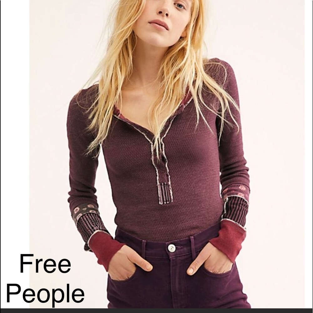 NWOT Free People classic Henley top